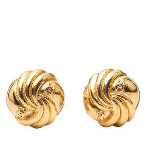 CHANEL Vintage Gold Logo Earrings